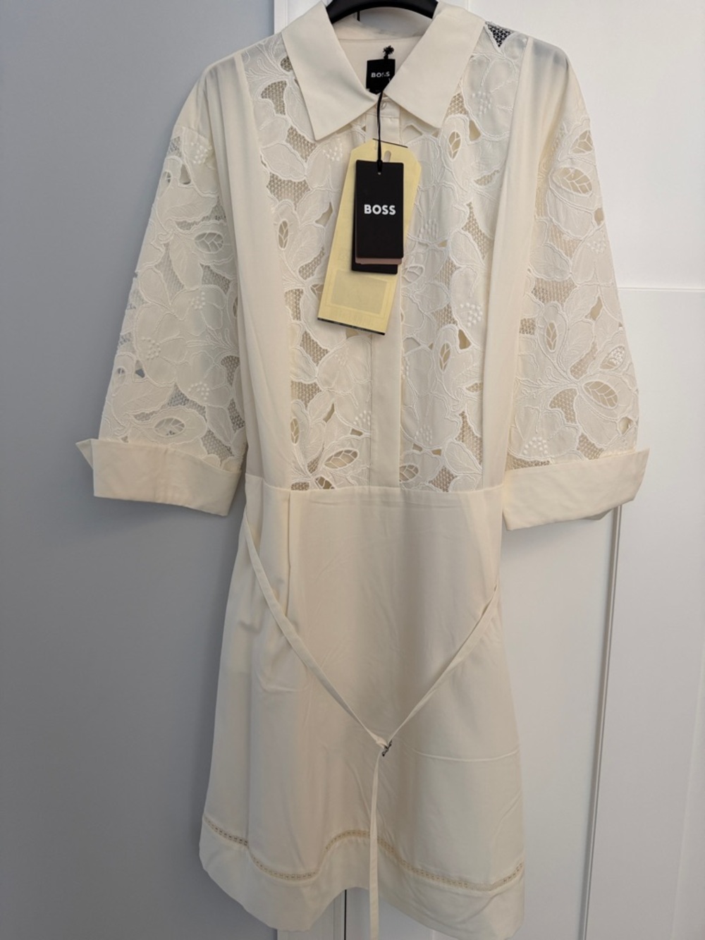 BOSS Derodi Lace-Detail Mini Dress